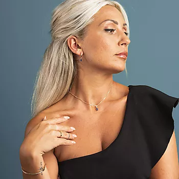 Bilde nummer 4 av Pan Jewelry, Anheng i 585 gult gull med blå zirkonia