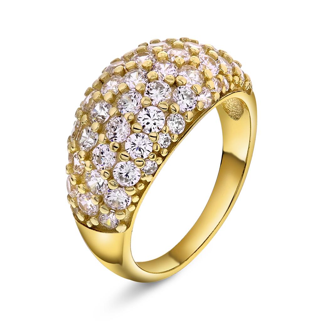 Shine ring i 925 forgylt sølv, størrelse Shine ring i sølv med zirkonia, Str. 52