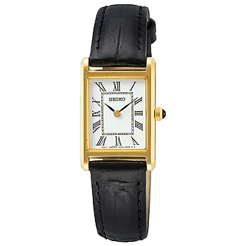 Seiko, Basic dameklokke med sort skinnrem