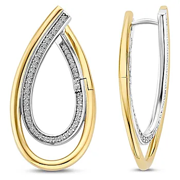 Øreringer i 925 forgylt sølv med zirkonia