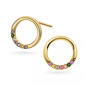 Pan Jewelry, Øredobber i 925 forgylt sølv med zirkonia