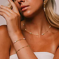 Bilde nummer 2 av Fairy armbånd i 925 forgylt sølv med grønn zirkonia