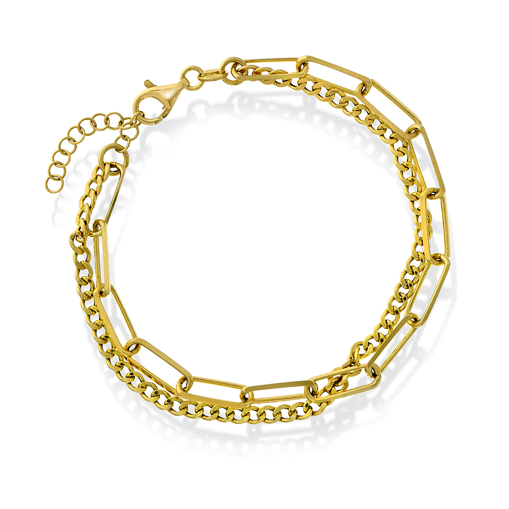 Pan Jewelry, Armbånd i forgylt 925 sølv 21 cm