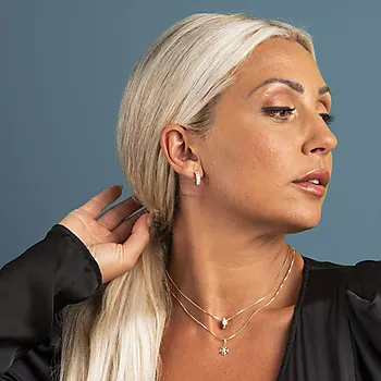 Bilde nummer 3 av Pan Jewelry, Øreringer i 585 gult gull med zirkonia