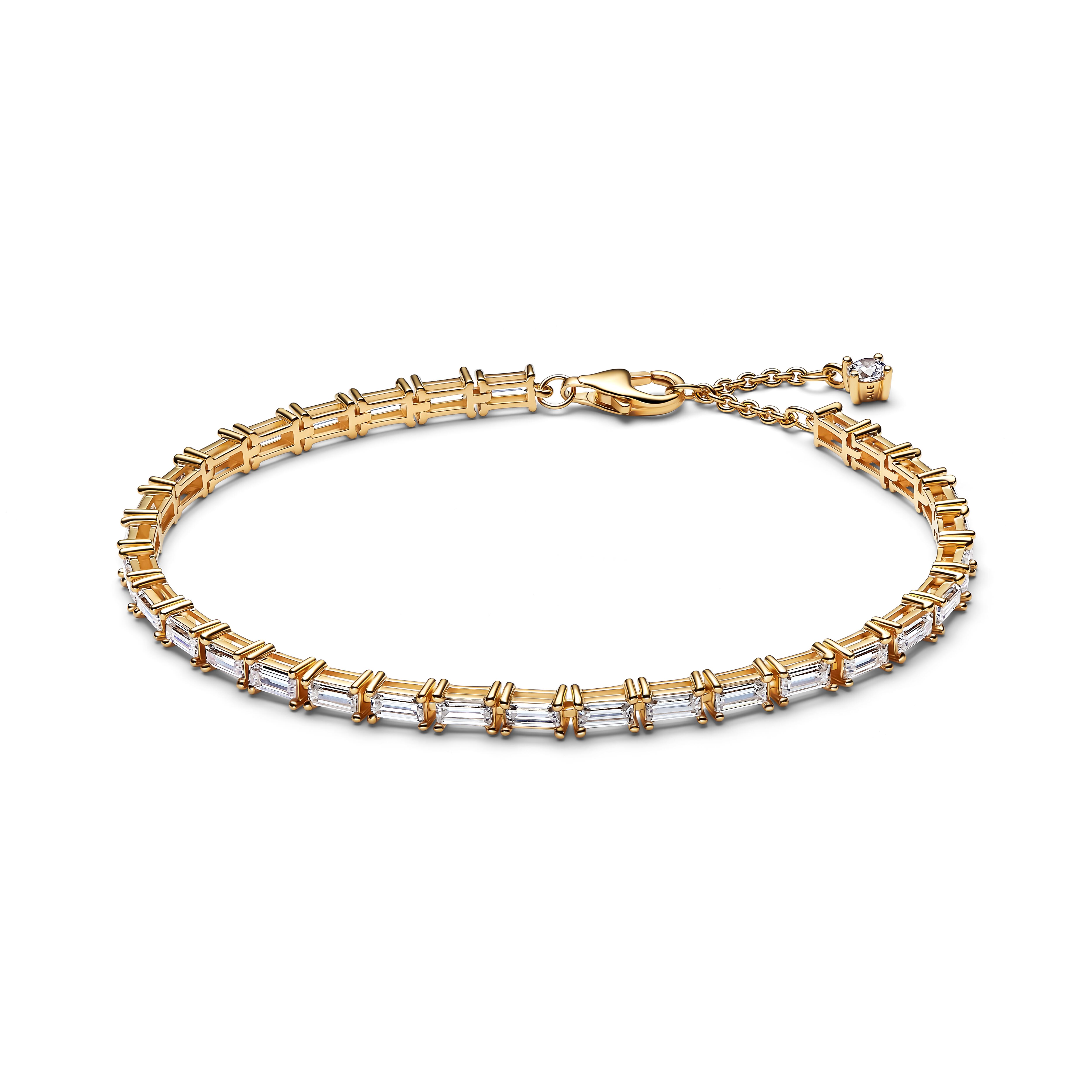 Tennisarmbånd i forgylt med zirkonia, 20 cm