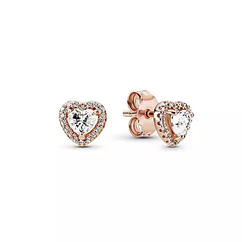 Pandora Timeless, Øredobber i rosèforgylt 925 sølv med hjerte