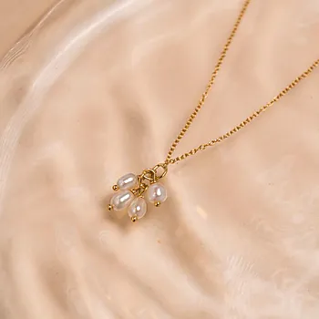 Bilde nummer 3 av Isle smykke i 925 forgylt sølv med ferskvannsperler