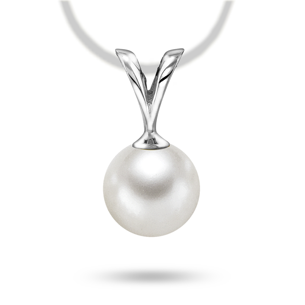 Pan Jewelry, Anheng i 585 hvitt gull med ferskvannsperle