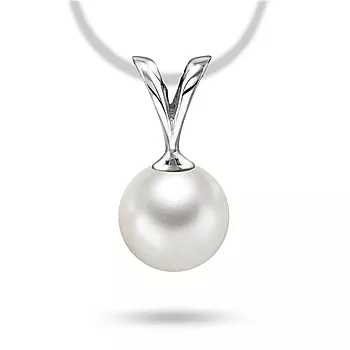 Pan Jewelry, Anheng i 585 hvitt gull med ferskvannsperle