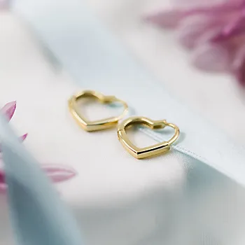 Bilde nummer 3 av Pan Jewelry, Hjerte øreringer i forgylt 925 sølv