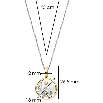 Bilde nummer 4 av Ti Sento,  Anheng i forgylt 925 sølv med zirkonia og yin/yang