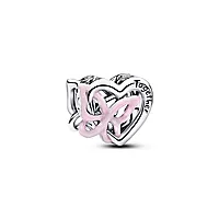 Charms i 925 sølv med hjerte og sommerfugl