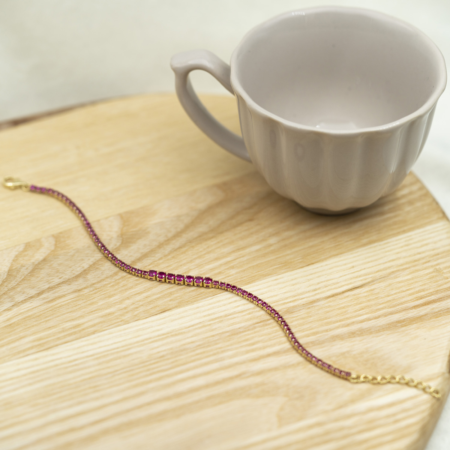 Bilde nummer 3 av Pan Jewelry, Armbånd i forgylt 925 sølv med rosa zirkonia