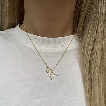 Bilde nummer 4 av Pan Jewelry, Smykke i 925 forgylt sølv med zirkonia og horoskop Skorpionen