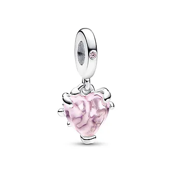 Pandora Moments, Charms i 925  sølv med rosa slektstre og hjerte