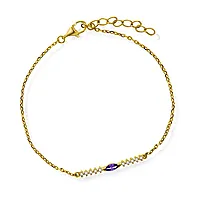 Pan Jewelry, Armbånd i 925 forgylt sølv med lilla zirkonia