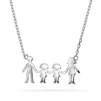 Familiesmykke i 925 sølv mor, far og to døtre