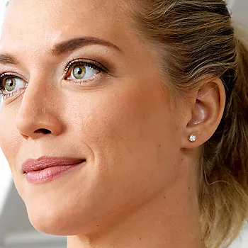 Bilde nummer 3 av Blomdahl, Øredobber i medisinsk plast med klare Swarovski krystaller