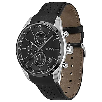 Bilde nummer 2 av Hugo Boss, Herreklokke i stål med sort skinnrem