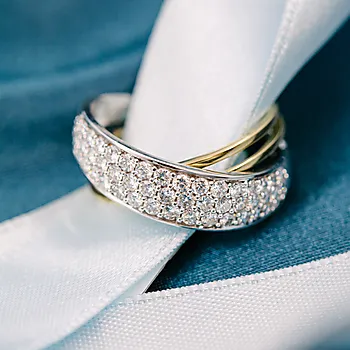 Bilde nummer 4 av Milano diamantring i 585 hvitt og gult gull 0,95 ct