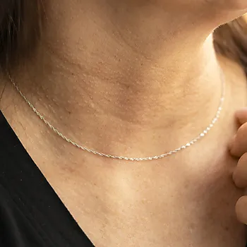 Bilde nummer 2 av Pan Jewelry, Singapore kjede i 925 rhodinert sølv, 50 cm