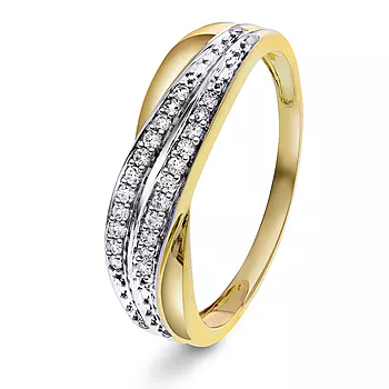 Pan Jewelry, Diamantring i 585 gult gull 0,10 ct