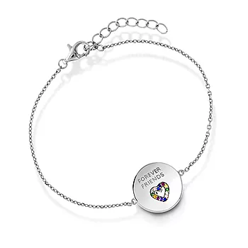 Pan Jewelry, Armbånd i 925 sølv med zirkonia og teksten "FOREVER FRIENDS"