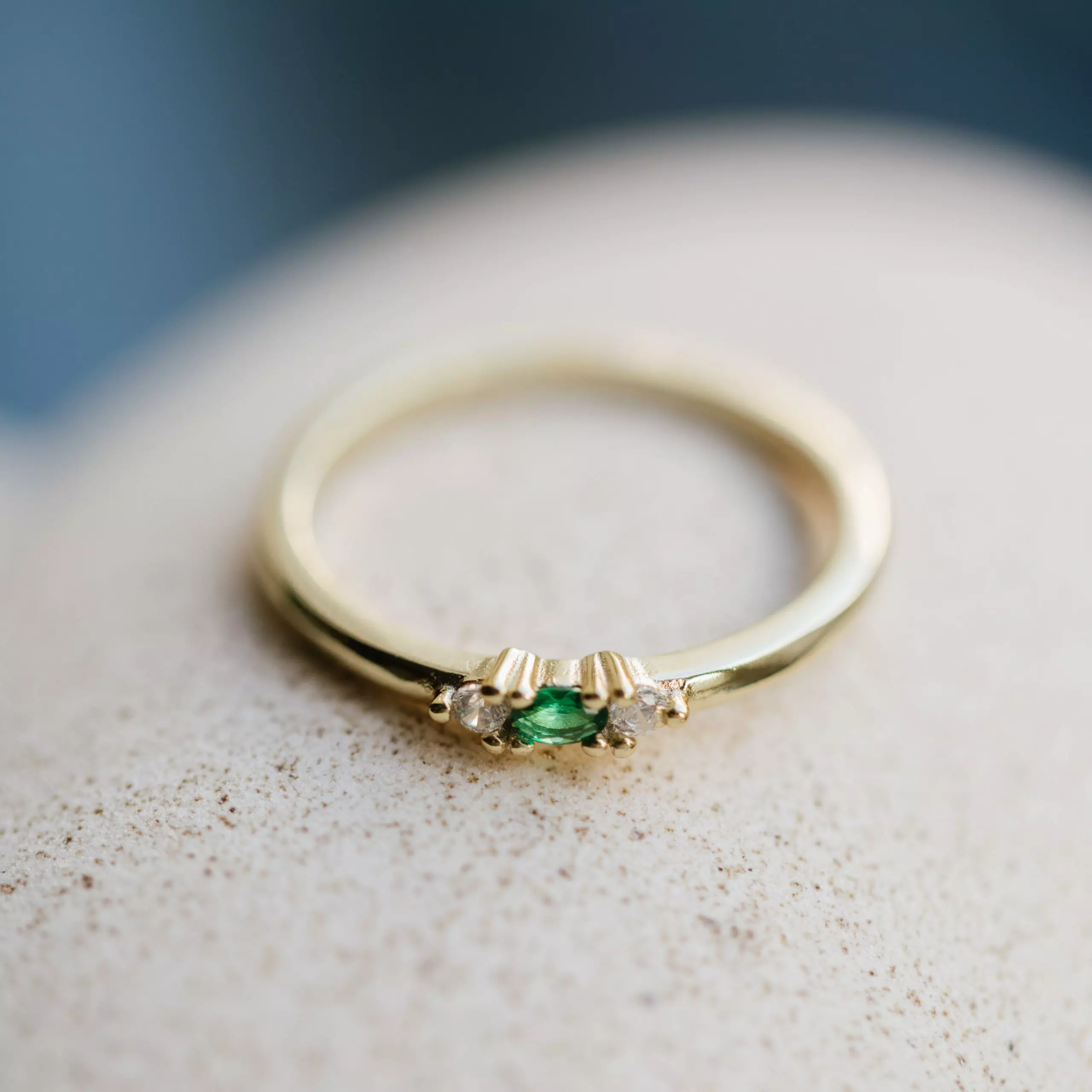 Bilde nummer 3 av Pan Jewelry, Ring i 925 sølv med zirkonia og grønn sten
