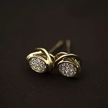 Bilde nummer 3 av Pan Jewelry, Øredobber i 585 gult gull med diamanter 0,15 ct