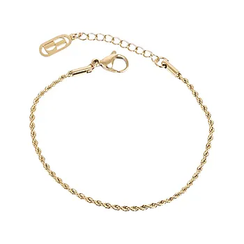 Bestie cordel armbånd i forgylt stål