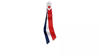 Sylvsmidja, 17.Mai sløyfe til barn i 830 hvitt sølv med krone og hjerte