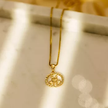 Bilde nummer 2 av Pan Jewelry, Anheng i 585 gult gull horoskop Tvillingene
