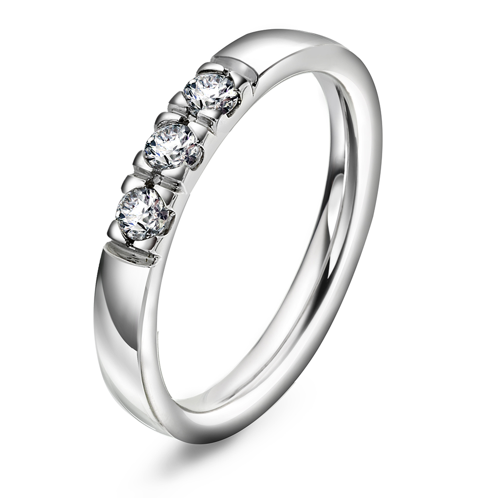 Pan Jewelry, Lady alliansering i 585 hvitt gull med diamant 0,30 ct TWSI