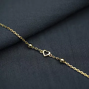 Bilde nummer 3 av Pan Jewelry, Ankelkjede til barn i forgylt 925 sølv med hjerte