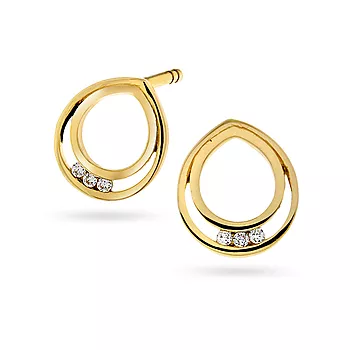 Pan Jewelry, Øredobber i 585 gult gull med zirkonia