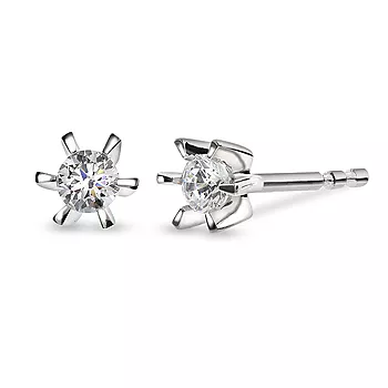 Pan Jewelry, Isabella enstensøredobber i 585 hvitt gull 0,20 ct