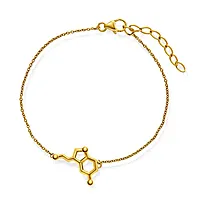 Armbånd i 925 forgylt sølv med symbol serotonin
