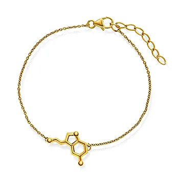 Armbånd i 925 forgylt sølv med symbol serotonin