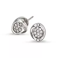 Pan Jewelry, Øredobber i 585 hvitt gull med diamanter 0,15 ct
