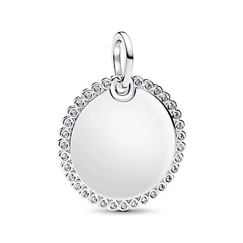 Charms i 925 sølv med graveringsfelt