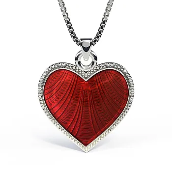 Smykke til barn i 925 sølv med rødt hjerte