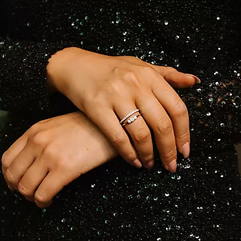 Bilde nummer 3 av 2-i-1 ring i 925 sølv med zirkonia