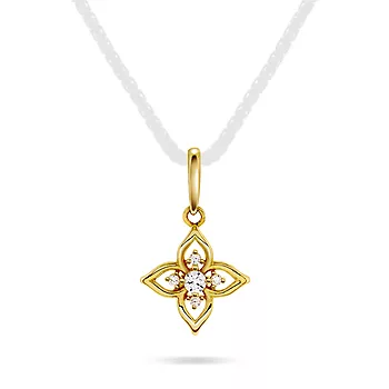 Pan Jewelry, Anheng i 585 gult gull med zirkonia og blomst