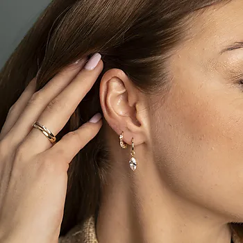 Bilde nummer 2 av Pan Jewelry, Ørering i 585 gult gull med zirkonia