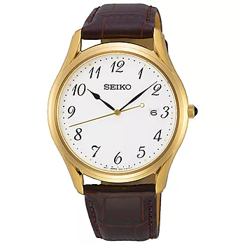 Seiko, Basic herreklokke med brun skinnrem