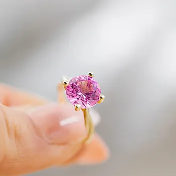 Bilde nummer 2 av Pan Jewelry Drops, Ring i 585 gult gull med syntetisk Spinell