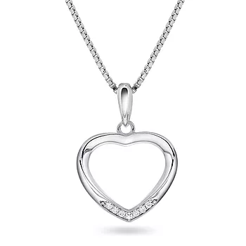 Pan Jewelry, Hjertesmykke i 925 sølv med zirkonia