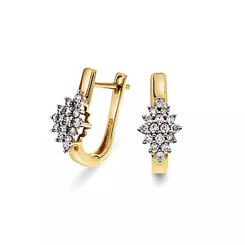 Pan Jewelry, Øreringer i 585 gult gull med diamanter 0,33 ct