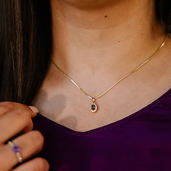 Bilde nummer 4 av Pan Jewelry, Athens Charm smykke i forgylt 925 sølv med brun zirkonia