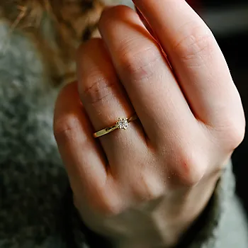 Bilde nummer 3 av Olivia diamantring i 585 gult gull 0,30 ct